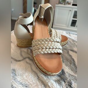 Dolce Vita Cream Braided Wedge Sandals 9.5